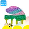 Push Pop Bubble Fidget Spinner Pop It Silicone Toy - 6 inches - Rainbow Piano Table. 