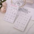 12 Pairs Of Silver Earrings Set Simple And Versatile Earrings Combination Fashion Popular Small Earrings. 