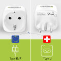 LENCENT 2 X Pakistan/Europe to Switzerland Adapter Plug Travel Adapter(White) Charger Converters Plug Adapters Mobile Accessories. 