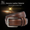 LouisWill Men’s Belt Genuine Leather Belt For Jeans Men Fashion Design Belt Pin Buckle With Leather Strap 120cm Adjustable Length Belt Business Dress Male Belt. 