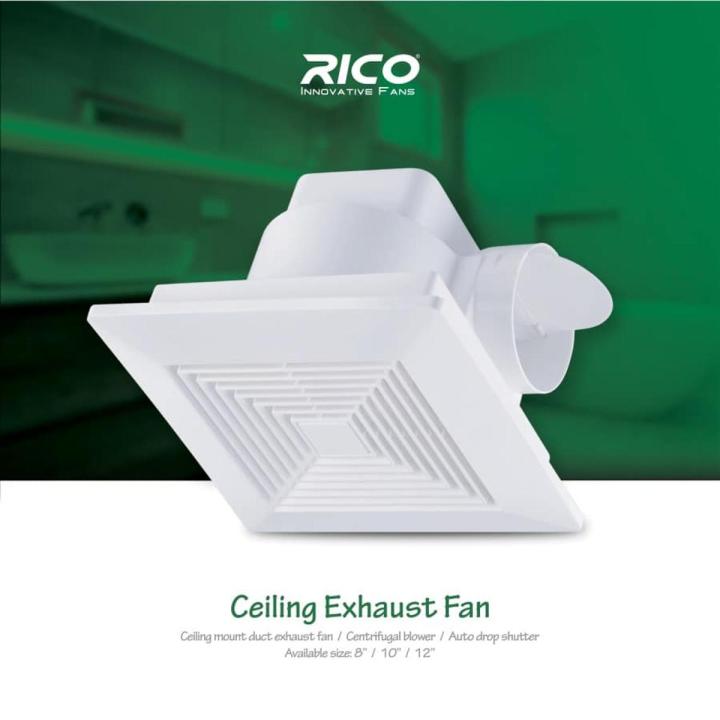 Rico Innovative 10" Falsee Ceiling Duct Exhaust Fan - 100% Copper Winding