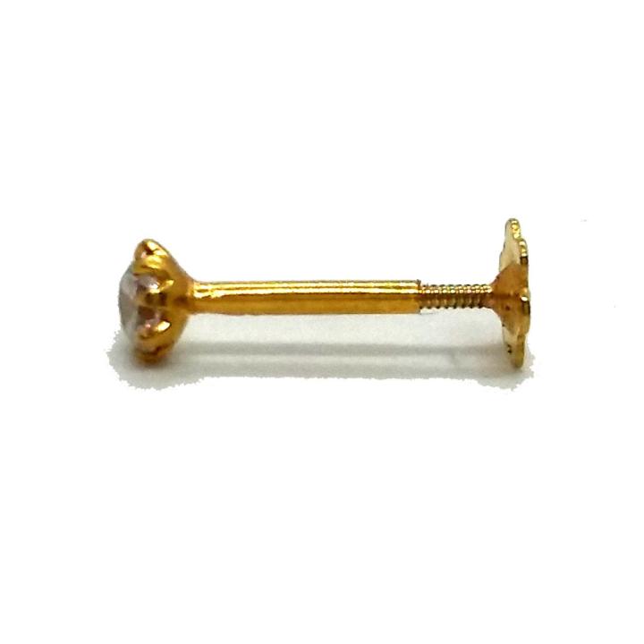 Single Stone Nose Pin in White American Zircon-Pure gold Jeweller