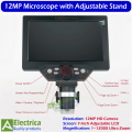 7-Inch 12MP KL G1200 Digital Microscope with 1–1200X Zoom, Metal Stand, and High-Definition LCD for Electronics Repair by Electrica. 