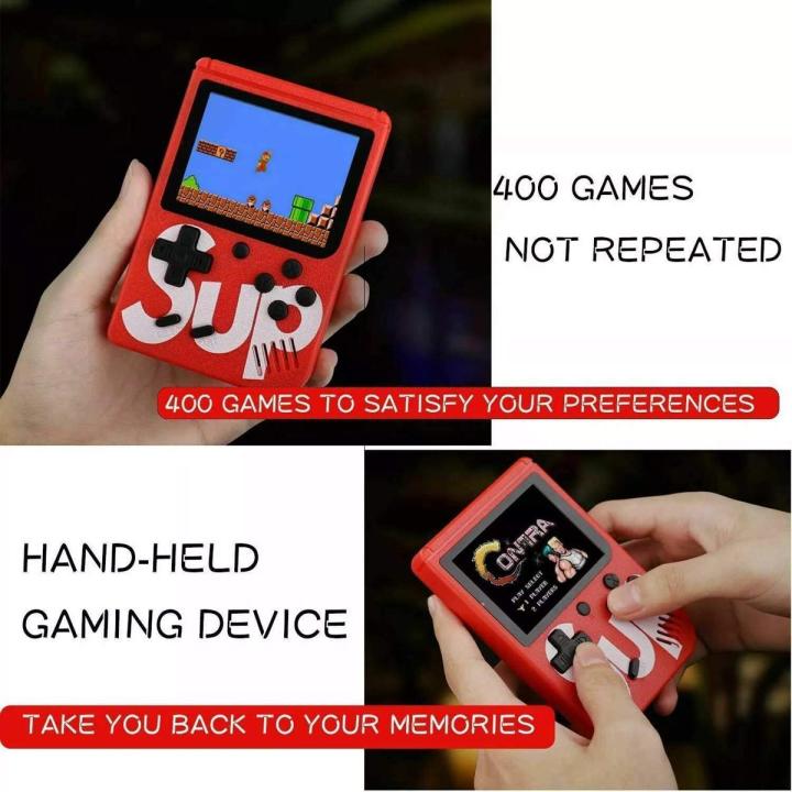 Sup Game Box 400 In 1 Mini Portable Gameboy 3 Inches Large Screen 400 Games Builtin - Game Box Mini Portable Console Handheld Game PAD Game box - Red Black White Blue