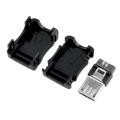 1SET - DIY Micro USB 2.0 Male 5 Pin Plug Solder Cable Type Assembly Adapter Connector With Cover. 