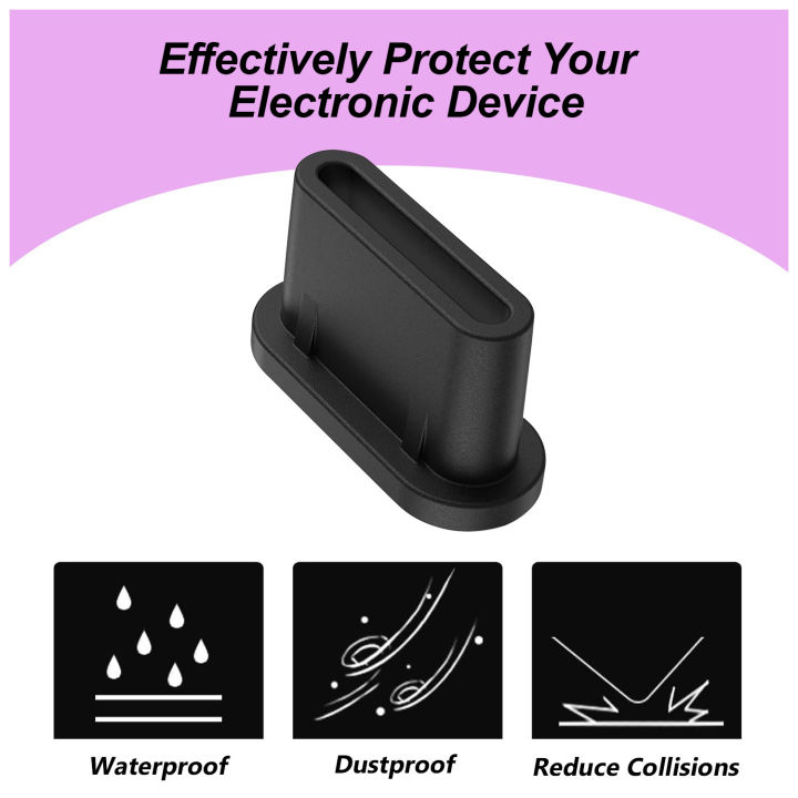 1/5/10/20Pcs%20Silicone%20Dust%20Protector%20Type%20C%20Anti%20Dust%20Plugs%20Charging%20Port%20Cover%20For%20iPhone%2015%20Pro%20Samsung%20Xiaomi%20-%20Waterproof%20Dustproof%20-%20Image%203