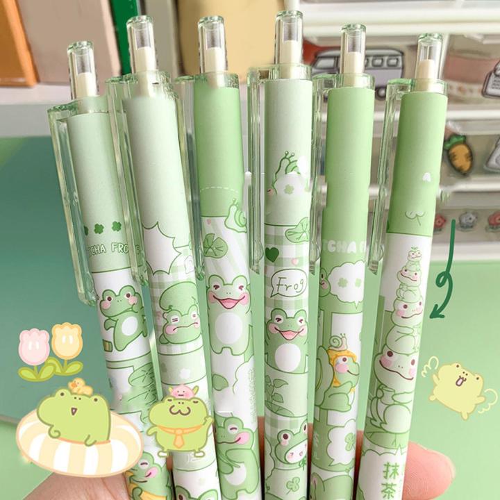 6Pcs Japanese Stationery Cute Pens School Korean Stationery Pen Kawaii Pen 0.5mm Yao Store
