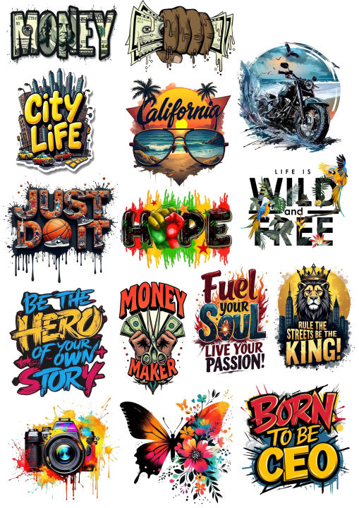 Graffiti Style Motivational Quotes  Stickers  Inspirational & Money Quotes  Stickers  15   Pieces of "Trendy Typography Design Set – CEO, Money, Hope & More   For Decoration Journals Scrapbooks Laptop Mobile And Dairies  Best Quality 2.5 inch
