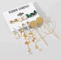 Korean Vintage Butterfly Pearl Earrings Set For Women Beautiful Earrings for girls Circle Drop Earring Gold Color Acrylic Geometric Pendant Tassel Beautiful jumkha for girls Trendy Jewellery. 