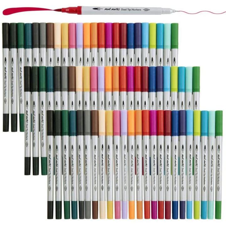 Mont Marte Signature Dual Tip Brush Marker Fineliners 48pcs Daraz.pk