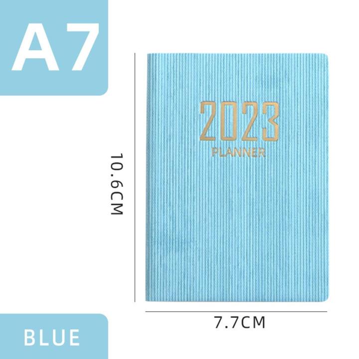 2023 Mini A7 English Agenda Book Journal Cute Creative Pocket Notebook Daily Planner Cheap Korean Stationery