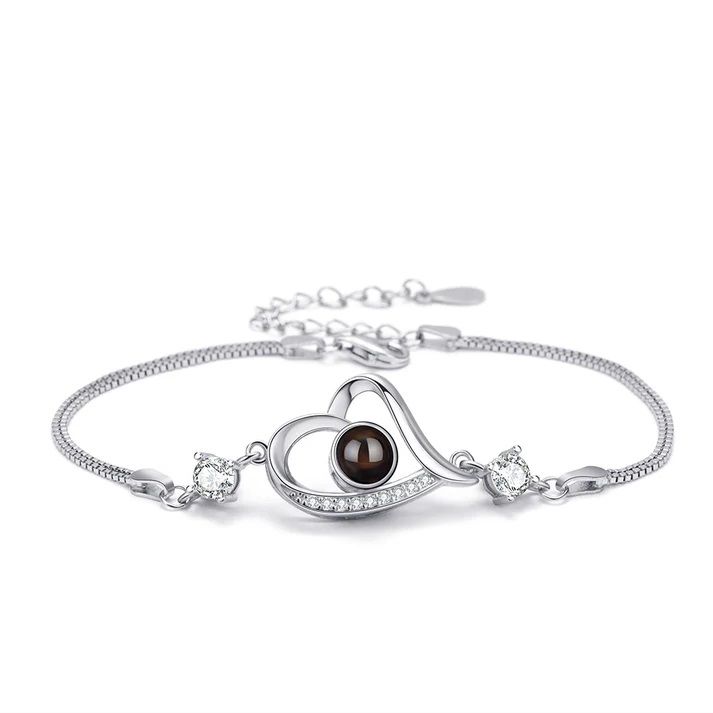 Eternal Love Bracelet – 100 Languages "I Love You" Projection Heart Bracelet for Girls