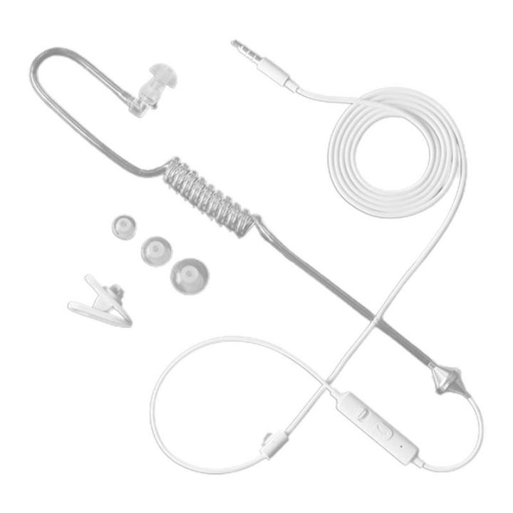 Anti-Radiation Mono Earphones 3.5mm Stereo Acoustic Hollow Air Tube Wired Earpiece Earbuds Hands-free With Mic Headsets