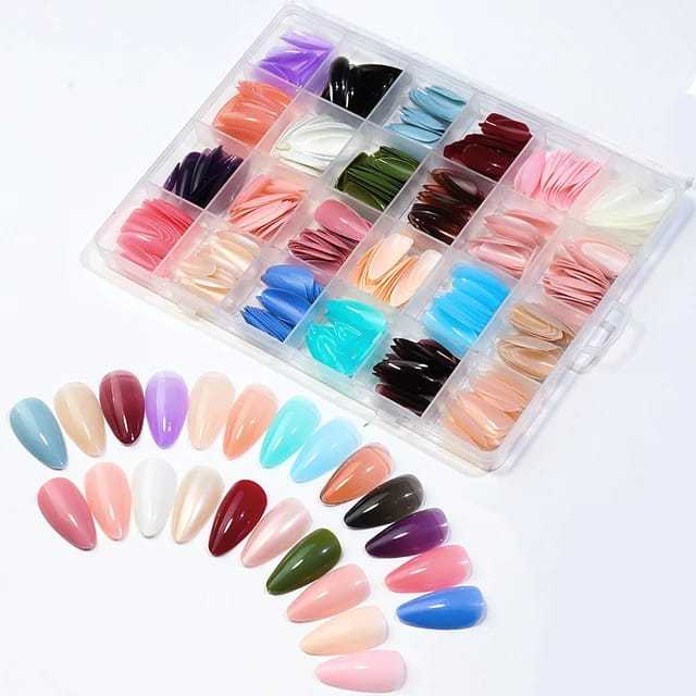 576/288%20Pcs%20Nails%20Box%20Artificial%20Nails%20Pack%20Artificial%20Nails%20,%20Beautiful%20Fancy%20Nails%20Fake%20Nails%20-%20Image%203