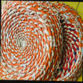 (PACK OF 2 ) 2 DASI ROTI POT ( CHANGARI / CHANGAR) HOME MADE CHANGARE / SHANIN ORANGE AND OFF WHITE G OLOUR. 