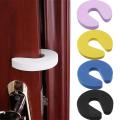 Soft Foam Door Stopper Baby Safety Locks Children Protection EVA C Shape Security Cabinet Locks Door Clip Kids Finger Protecter. 