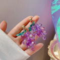 ES 925 S Needle Fashion Purple Trend Simple Fresh Earrings Korea 2023 New Purple Tide Temperament Earrings. 