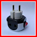 2 Pcs 2 Pin-Plug to Multi Socket Travel Plug Adapter. 