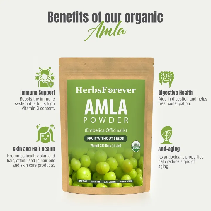 Amla Powder – Phyllanthus emblica – Supports Immune System – Non GMO ...