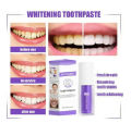 Hviqan V34 Purple Color Corrector Toothpaste For Teeth White Brightening Tooth Care Toothpaste Reduce Yellowing 30ml. 