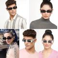 🕶️🔥BestWear Men's Rectangle Sunglasses For Women Girls - Hip_Hop Shades For Girls - Small Frame Street Style Sun Glasses For Girls Men Boys - UV400 Lens Glasses For Boys😎💯. 