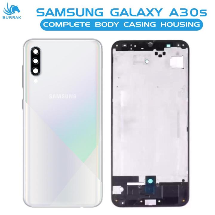 Samsung Galaxy A30s Housing Middle Frame With Side Button and Camera Lens Complete Body Casing Replacement For Galaxy A30s - White