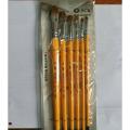 Pack Of 6 - Filbert Brush Set - Yellow. 