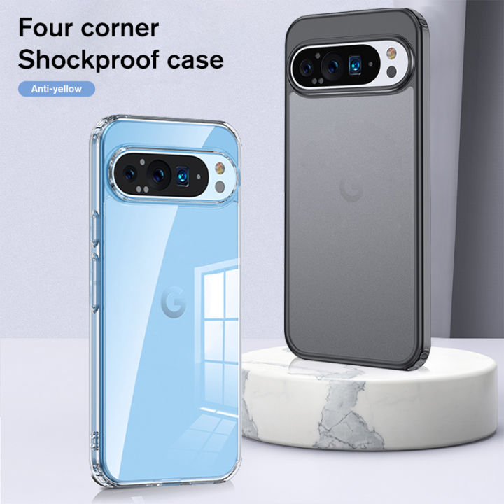 For Google Pixel 9 Pro XL Anti-Yellow Armor Ice Crystal Case for google pixel 9 pro xl 9 PRO XL 6.8 inches Shockproof and Drop-proof Phone Protective Cover
