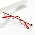 Vintage Reading Glasses Portable High-definition Metal Spring Hinges Half Moon Semi Rimless Readers Optical Spectacle Eyeglass. 