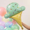 Ice-Cream Cone Star Pastel Balloons Foil Set for Bouquet & party Decorations 7pcs set Cone ice cream shape exclusive birthday foil balloon with latex balloons for candyland tutti fruity theme. 