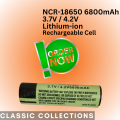 18650 6800mAh 3.7V NCR Lithium ion Rechargeable Battery Cell Pack of Two. 