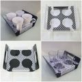 Imperial High Quality 6/4 Rectangle Slot Tray, Cup Display for Kitchenware, Acrylic Glass Holder, Black/White One Size. 