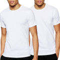 Pack Of 2 White Crew Neck Undershirt Round Neck Inner Wear T-shirt Vest. 