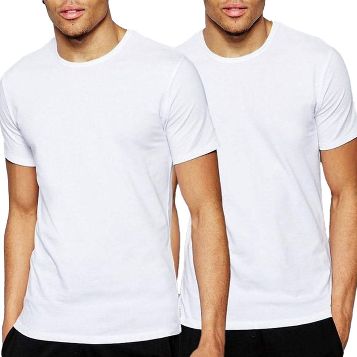 Pack Of 2 White Crew Neck Undershirt Round Neck Inner Wear T-shirt Vest