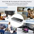 WAVLINK Thunderbolt 3 Docking Station, Dual 4K@60Hz & Single 8K@30Hz Display, 60W Charging for Thunderbolt 3/4, USB-C for Windows/Mac, 2xDP 1.4, 3xUSB 10 Gbps, 2xUSB3.0, Gigabit Ethernet & Audio. 