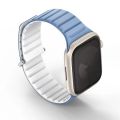 UNIQ Revix Evo Reversible Magnetic Apple Watch Strap for Series 1-8, & SE 41/40/38MM – Powder Blue / White. 