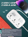 LDNIO SC3416  Universal Electrical Cord Strip 3 Outlets 4 GaN USB Port Multi Power Strip Plug Boar Extension Socket.. 