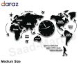 World Map Clock, world map, wall clocks, clocks for home, map clock, For Home, Office, Cafe, Hotel Restaurant Modern Design Wall Décor Home Decoration map clock with Helping Chart. 
