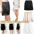 Women Satin Faux Silk Underskirt Petticoat Under Dress Half Slip Mini Skirt New. 