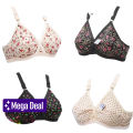 Memon Online Pack of 4 Women Ladies Girls Classy Multi colour Jersey Printed Bra Brief Blouse Brazier Brassier Undergarments- Jersey Brazzer for Girls | Bras | Bra for girls and women. 
