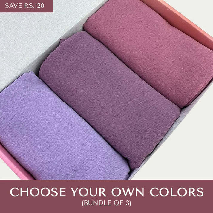 bundle of 3  any 3 Premium georgette hijabs for womens