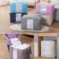 Foldable Storage Bag Organizers, Waterproof Anti-Mold Moisture Proof Clothes Storage Container Zipper Bag with Clear Window Carry Handles for Blanket Comforter Bedding, Closet Storage Boxes. 