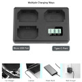 NP-FZ100 NPFZ100 Battery 3 Slot Charger Camera Alpha A7R3 A6600 A6700 A7M3 ARR4 A7R4 A7R5 A7III ZV-E1 FX3 Replacement Spare Parts. 