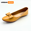 Pumps For Women Mehroon, Yellow, Black Ladies Pumps, Ultra Soft Cushioning just Like Feather, Minimalist Bow Style With Golden Dot Design Essential For Every Day Use - University/College Girls, Office Wear, Casual wear - Urban Kicks. 