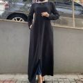 Autumn Morocco Dress Muslim Women Zipper Open Abaya. 