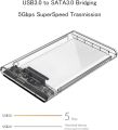 USB 3.0 Portable HDD SSD 2.5" Hardrive External Case ( Black & Transparent ) - 2.5" Hard Drive Case 5Gbps High Speed Fast Data Transfer (ONLY CASE). 