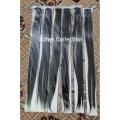 6 pieces blonde-golden single clip hair extension for girls. 