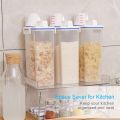 Pack of 3 - 2KG Plastic Airtight Food Storage Container with Measuring Cup Cereal Grain Rice Storage Box. 