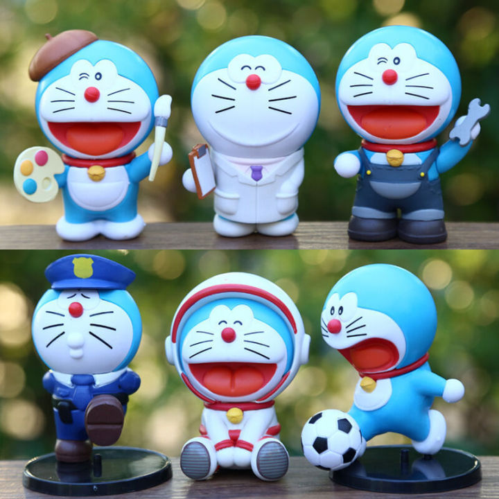 Anime Space Dingdang Handmade Model Creative Football Painter Robot Cat Doll Desktop Cake Decoration Ornament