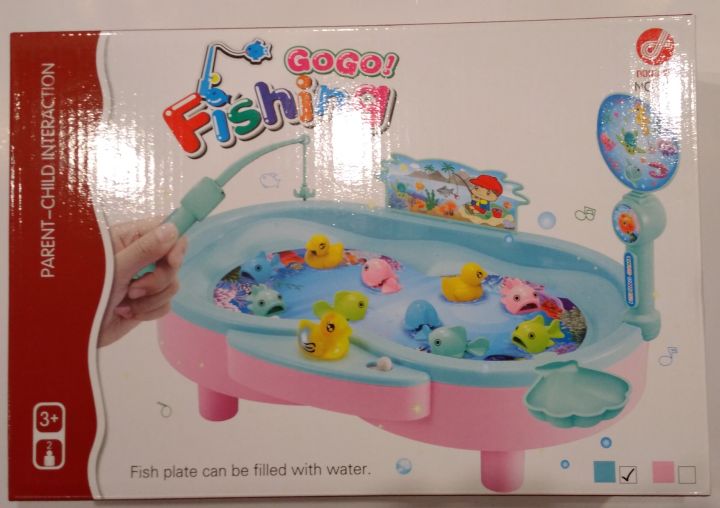 Kids Favorite Toy Fishing Game- GOGO Fishing with 26 fish and 2 Level Pounds Music and Light Attractive Colours Best Birthday Gift
